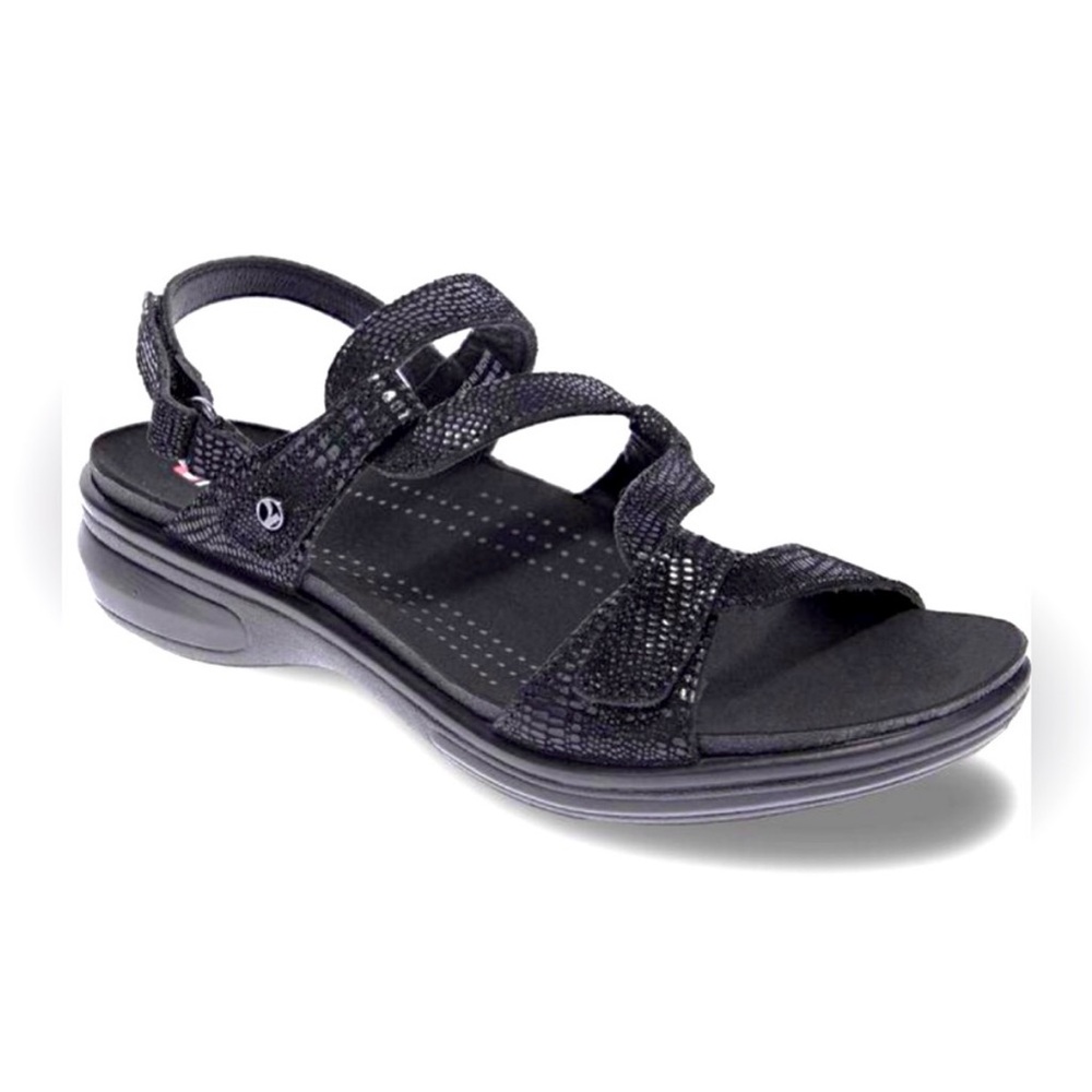 Revere Miami‎ Black Lizard Strappy Leather Sandals Size 11